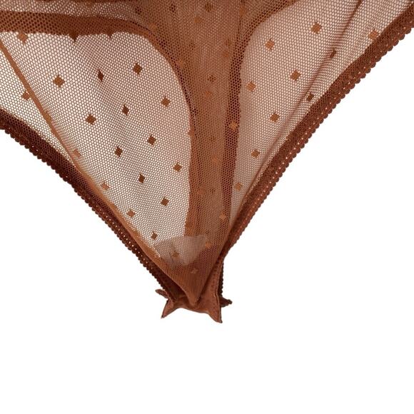 Free People NWOTS Shimmer & Shine Brown Sequin Bodysuit Top size large - Picture 6 of 11